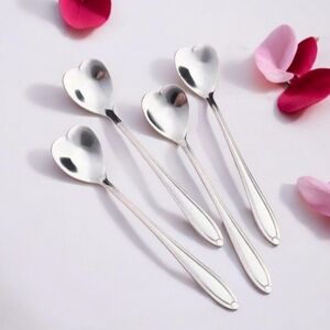 Kitchen Tea Coffee Bar Silver Color Heart Spoons